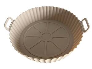 Форма в аерогриль кругла силіконова 19143 20х20х5 см бежева