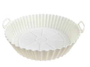 Форма в аерогриль кругла силіконова 19392 20х20х5 см молочна