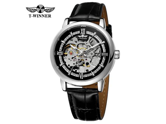 Forsining 8173 Срібно-Чорна Шкіра - Фото 1