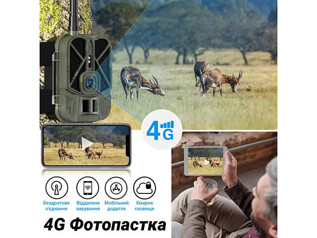 Фотоловушка 4G камера для охоты c аккумулятором 8 000 мАч Suntek HC-940Pro, передача 4К видео на смартфон - Фото 3