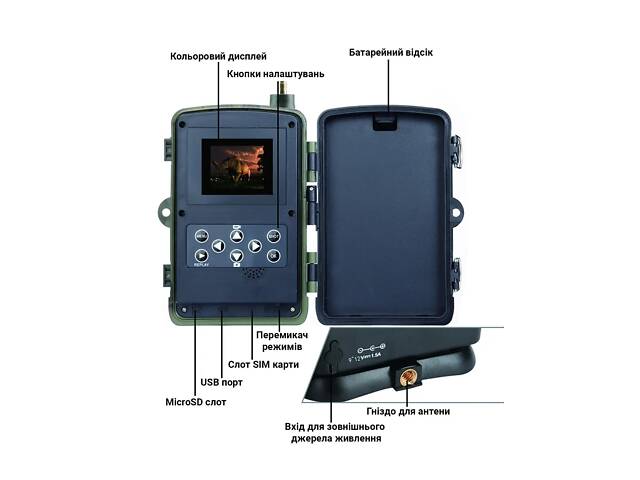 Фотоловушка 4G камера для охоты c передачей 4K видео на смартфон Suntek HC-801Pro 30мп фото (100829) - Фото 5