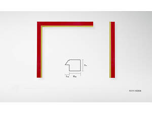 Фоторамка 9х13 см., красная с золотой вставкой, багет 1511-6004 ОРГСТЕКЛО + ДВП