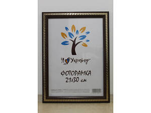 Фоторамка А4 21х30 см вишнева із золотою змійкою, багет 2416-152-9