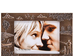 Фоторамка настольная Veronese Рыбалка 25 см 1907234 бронзовое покрытие