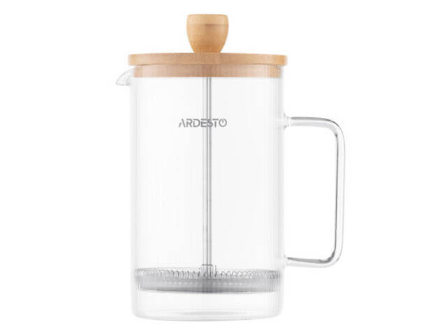 Френч-пресс Ardesto Midori, 800мл, боросилікатне скло, бамбук, прозорий (AR1009WL) - Фото 3