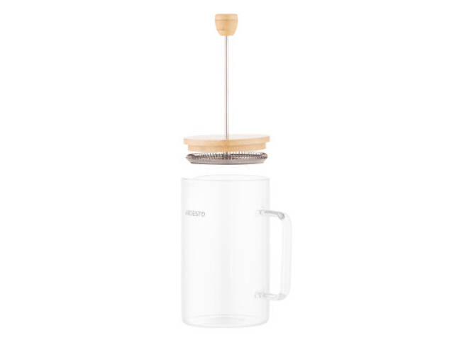 Френч-пресс Ardesto Midori, 800мл, боросилікатне скло, бамбук, прозорий (AR1009WL) - Фото 6