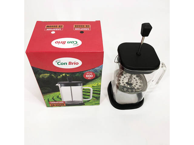 Френч-прес Con Brio 600 мл CB-6660B, Френч-прес для міцної кави, Багаторазовий френч-прес - Фото 6