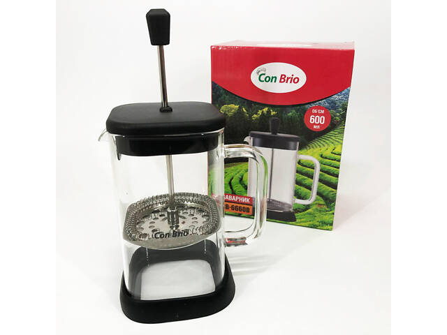 Френч-прес Con Brio 600 мл CB-6660B, Френч-прес для міцної кави, Багаторазовий френч-прес - Фото 7