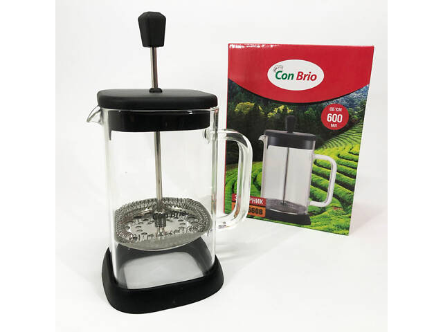 Френч-прес Con Brio 600 мл CB-6660B, Френч-прес для міцної кави, Багаторазовий френч-прес - Фото 11