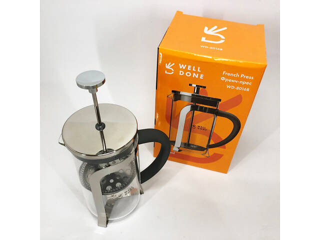 Френч прес Well Done WD-8016B з ручкою soft-touch 600 мл, Френч прес скляний на кухню - Фото 10