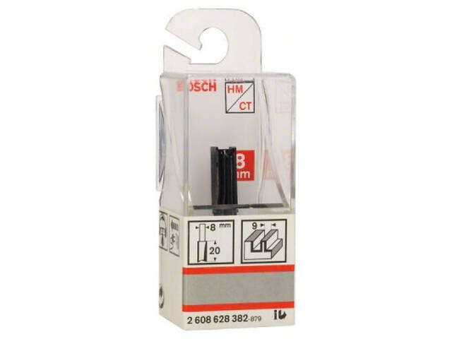 Фреза Bosch Professional пазова з двома лезами, Std, S8, D9, L20 (2.608.628.382) - Фото 6