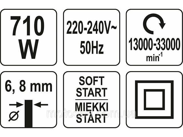 Фрезер ручний по крайці ламінатів електричний YATO YT-82390 710 Вт, цанга Ø= 6, 8 мм, хід- 20 мм, нахил- 45° - Фото 8