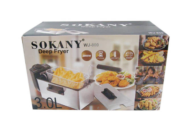 Фритюрница профессиональная Sokany WJ800 на 3.5 литра, 2000 Вт - Фото 10