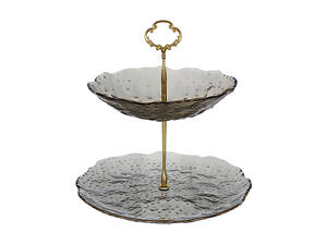 Фруктівниця 2-х ярусна Bona Di 992-172 24.5 см сіра