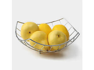Фруктівниця кругла тарілка підставка кошик ваза для фруктів з нержавіючої сталі