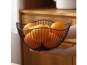 Фруктівниця металева 7392 25 см чорна