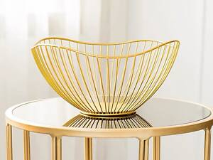 Фруктівниця металева 7393 25 см золотиста