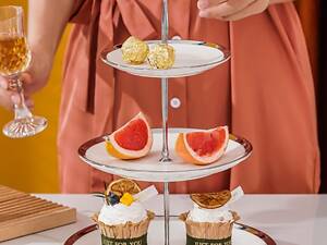 Фруктівниця 3-х ярусна 14815 15.1х20.4х25х37 см срібляста