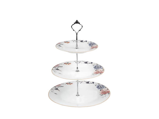 Фруктівниця 3-х ярусна Vittora Півонії VT-421AР - Фото 1