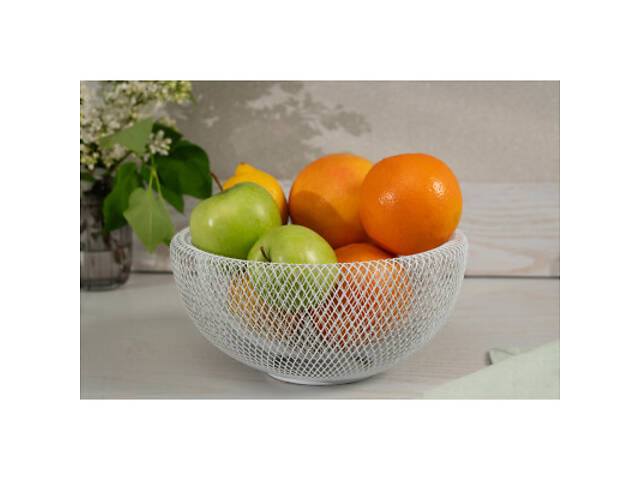 Фруктовница Ardesto Midori 25х25х12см, метал, білий (AR0902W) - Фото 2