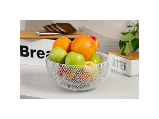 Фруктовница Ardesto Midori 25х25х12см, метал, білий (AR0902W) - Фото 6