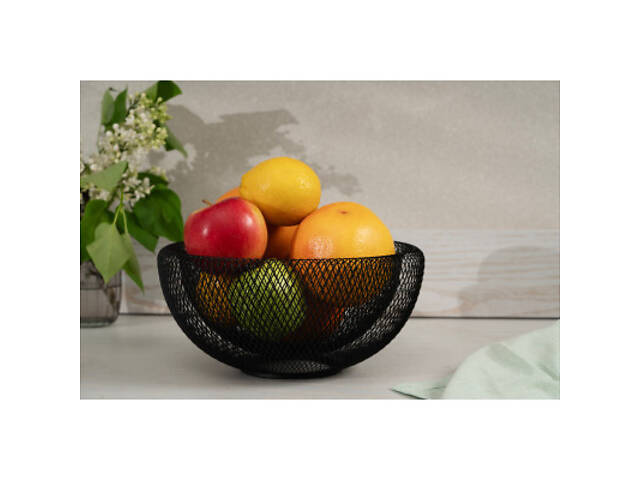 Фруктовница Ardesto Midori 25х25х12см, метал, чорний (AR0902B) - Фото 2
