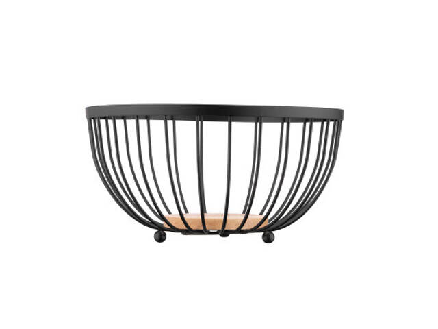 Фруктовница Ardesto Midori 25х25х13см, метал, дерево, чорний (AR0904B) - Фото 3