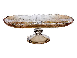 Фруктовница стеклянная на ножке 33.5х15х10.5 см овазная ваза для фруктов HP-YH-84