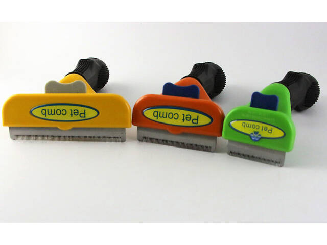 Фурмінатор з кнопкою Pet Comb 10 см (розмір L) для розчісування шерсті котів та собак - Фото 7