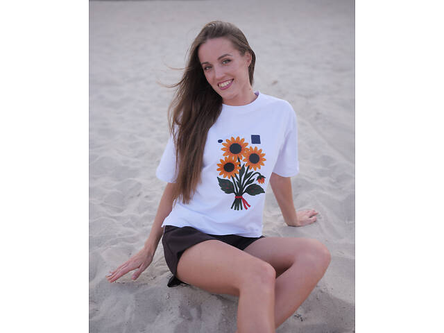 Футболка 'Faino' з соняшником - Фото 1