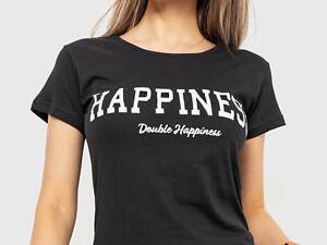 Футболка женская с принтом, цвет черный, 221R3063