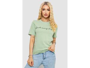 Футболка женская с принтом, цвет оливковый, 241R130