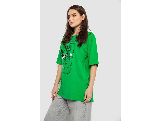 Футболка жіноча з принтом, колір зелений, 244R2009 - Фото 3