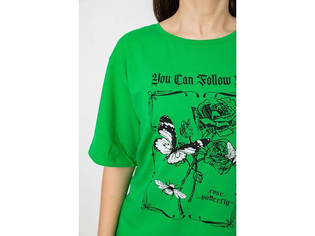 Футболка жіноча з принтом, колір зелений, 244R2009 - Фото 5