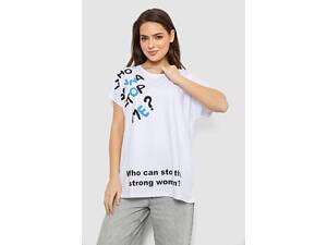 Футболка жіноча з принтом, колір білий, 244R3001