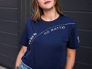 Футболка синяя “Кер(м)ую по жизни”, XXL размер