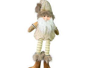 Фигура новогодняя сидячая со свисающими ногами Санта 19334 60 см