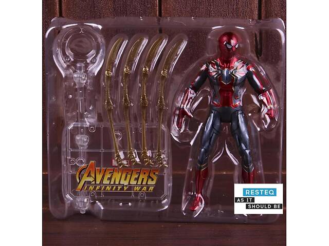 Фигурка Человек-Паук Marvel 17 см из фильма Мстители Война Бесконечности с коробкой RESTEQ - Фото 8