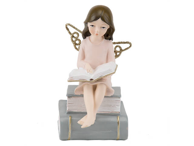 Фігурка декоративна Ангелочок, що читає Lefard AL113224 Рожевий - Фото 1