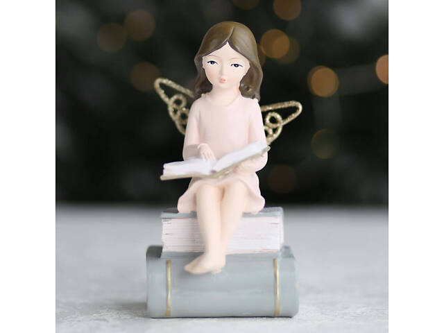 Фігурка декоративна Ангелочок, що читає Lefard AL113224 Рожевий - Фото 2