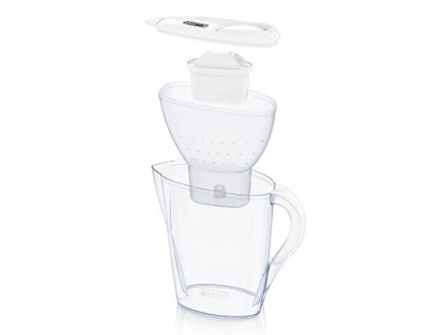 Фільтр-глечик Brita Marella Memo MXPro 2.4л (1.4л води) з фільтр-картриджем, білий (1052789) - Фото 2