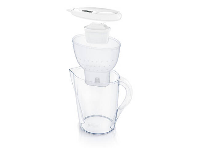 Фільтр-глечик Brita Marella Memo MXPro 2.4л (1.4л води) з фільтр-картриджем 3шт, білий (1052791) - Фото 2