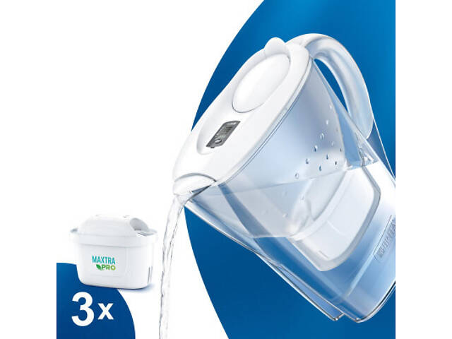 Фільтр-глечик Brita Marella Memo MXPro 2.4л (1.4л води) з фільтр-картриджем 3шт, білий (1052791) - Фото 3