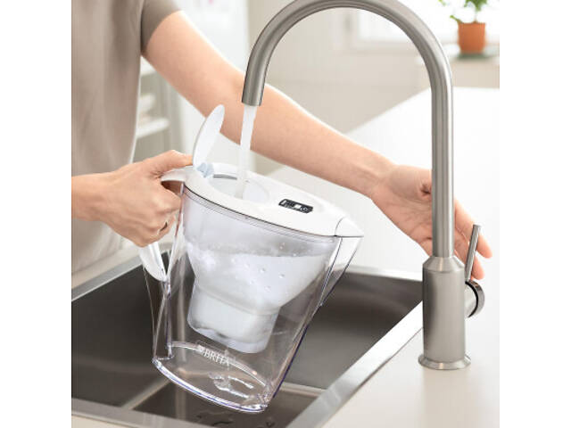 Фільтр-глечик Brita Marella Memo MXPro 2.4л (1.4л води) з фільтр-картриджем 3шт, білий (1052791) - Фото 5