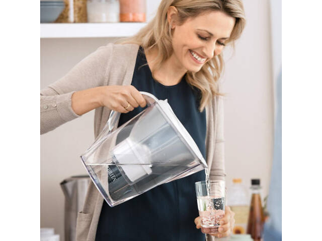 Фільтр-глечик Brita Marella Memo MXPro 2.4л (1.4л води) з фільтр-картриджем 3шт, білий (1052791) - Фото 6