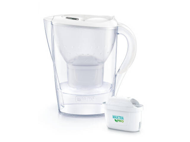 Фільтр-глечик Brita Marella Memo MXPro 2.4л (1.4л води) з фільтр-картриджем 3шт, білий (1052791) - Фото 1