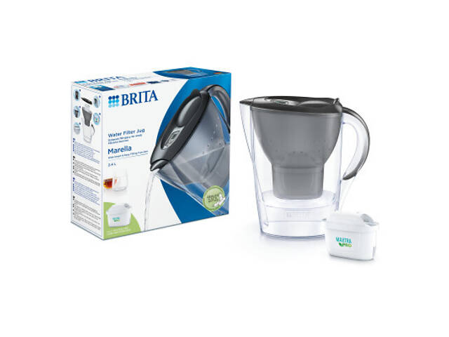 Фильтр-кувшин Brita Marella Memo MXPro 2.4л (1.4л води) з фільтр-картриджем, графіт (1052794) - Фото 6