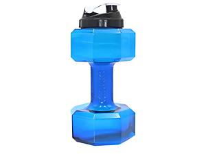 Фитнес-пляшка для води у вигляді гантелі 2 в 1 RESTEQ, Спортивні пляшки, шейкер, Аквагантелі Сині.