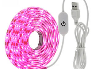 Фітострічка для рослин 120LED 2м USB 5В з вимикачем, водонепроникна