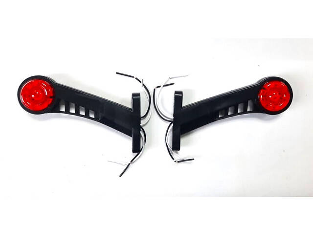 Габаритні ліхтарі 'роги' габарит, білий з червоним, гумовий корпус 12V 180*90*30 - Фото 3